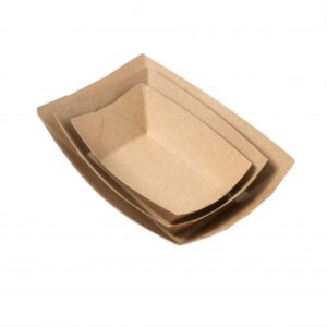 brown kraft food trays