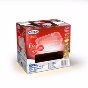 Rectangular Plastic Containers 500ml - 100Pcs