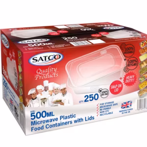 Rectangular Plastic Containers 500ml - 250Pcs