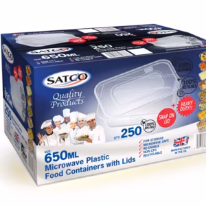 Rectangular Plastic Containers 650ml - 250 Pcs