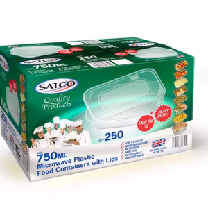 Rectangular Plastic Containers 750ml - 250 Pcs