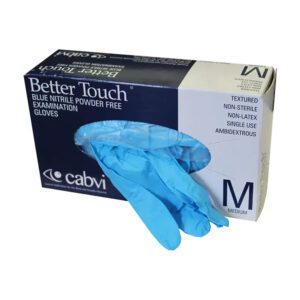 blue nitrile examination gloves powder free